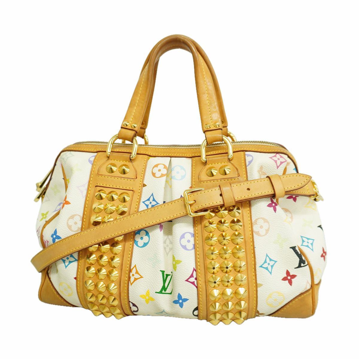 Louis Vuitton Handbag Monogram Multicolor Courtney MM Blanc 2-Way Bag