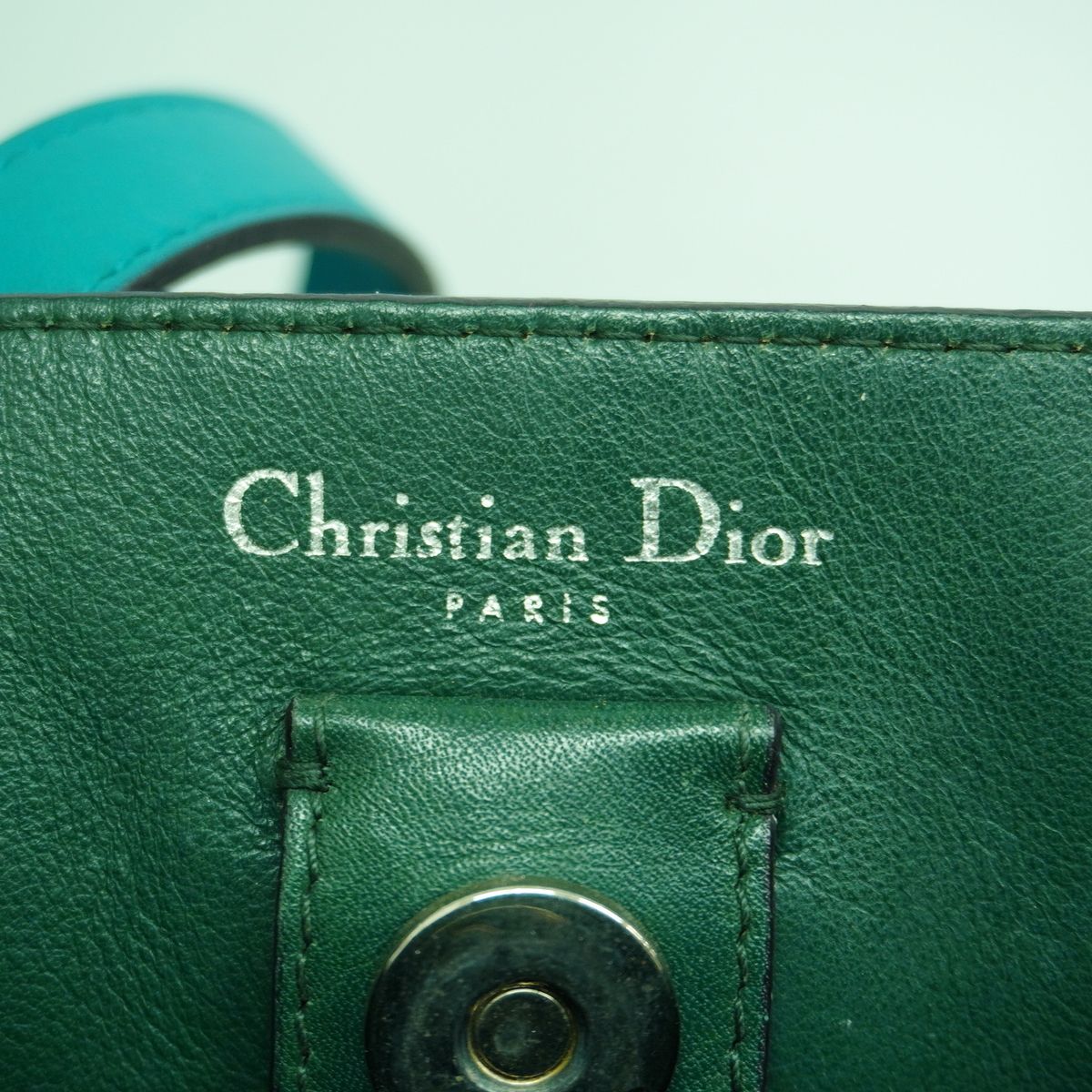 Dior Handbag Diorissimo Leather Blue Silver 2-Way Bag — view 5
