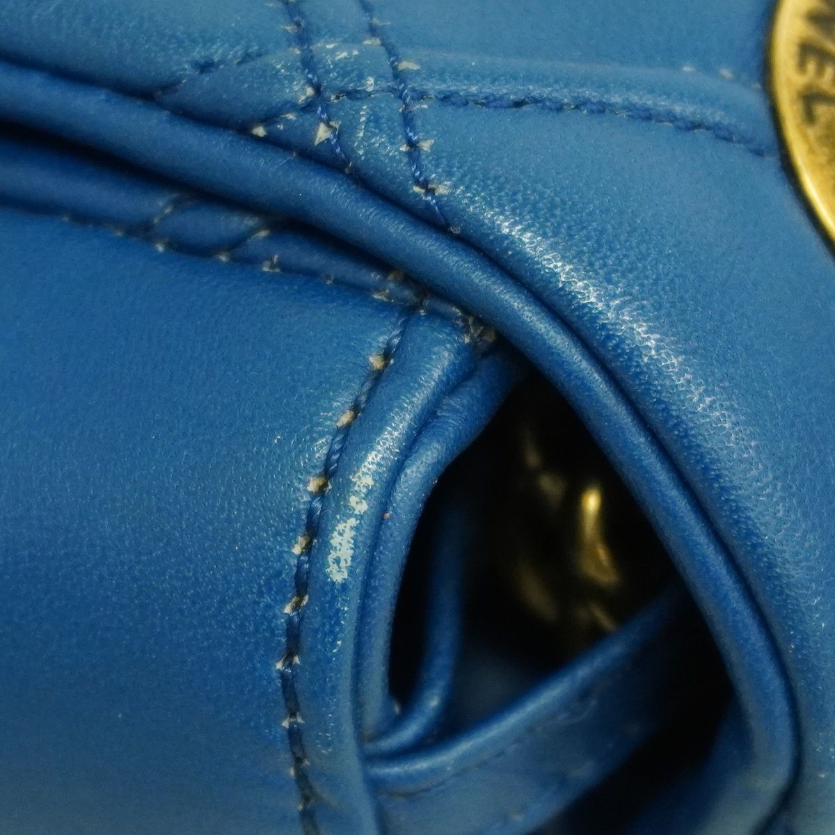 Chanel Shoulder Bag 2.55 Leather Blue Gold — view 6