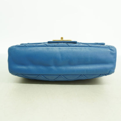 Chanel Shoulder Bag 2.55 Leather Blue Gold — view 3
