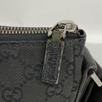 Gucci Shoulder Bag GG Canvas Black Silver — view 7