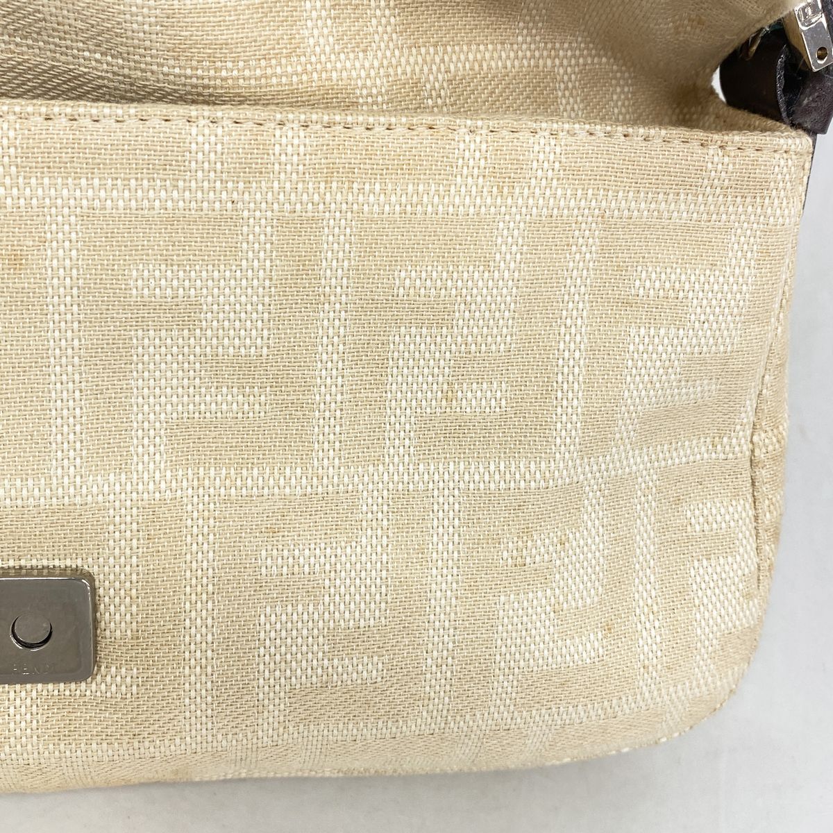 Fendi Handbag Zucca Mamma Bucket Canvas Beige Silver — view 8