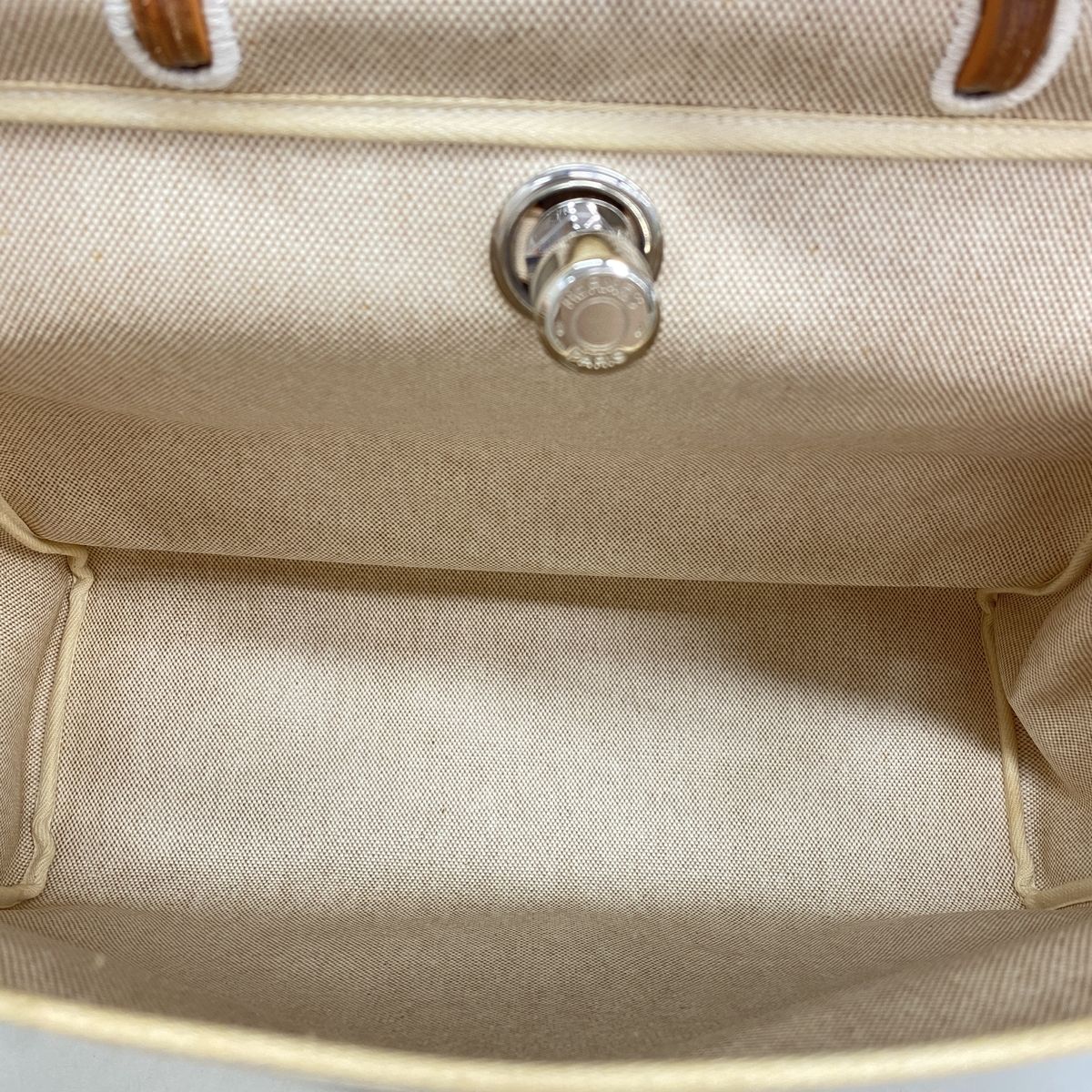 Hermes Handbag Herbag MM Toile H Natural Silver 2-Way Bag — view 4