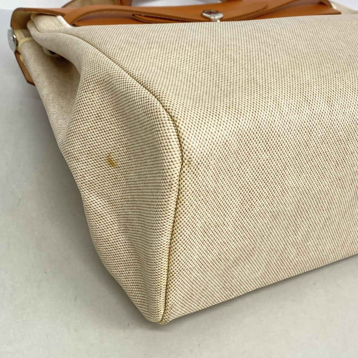 Hermes Handbag Herbag MM Toile H Natural Silver 2-Way Bag — view 6