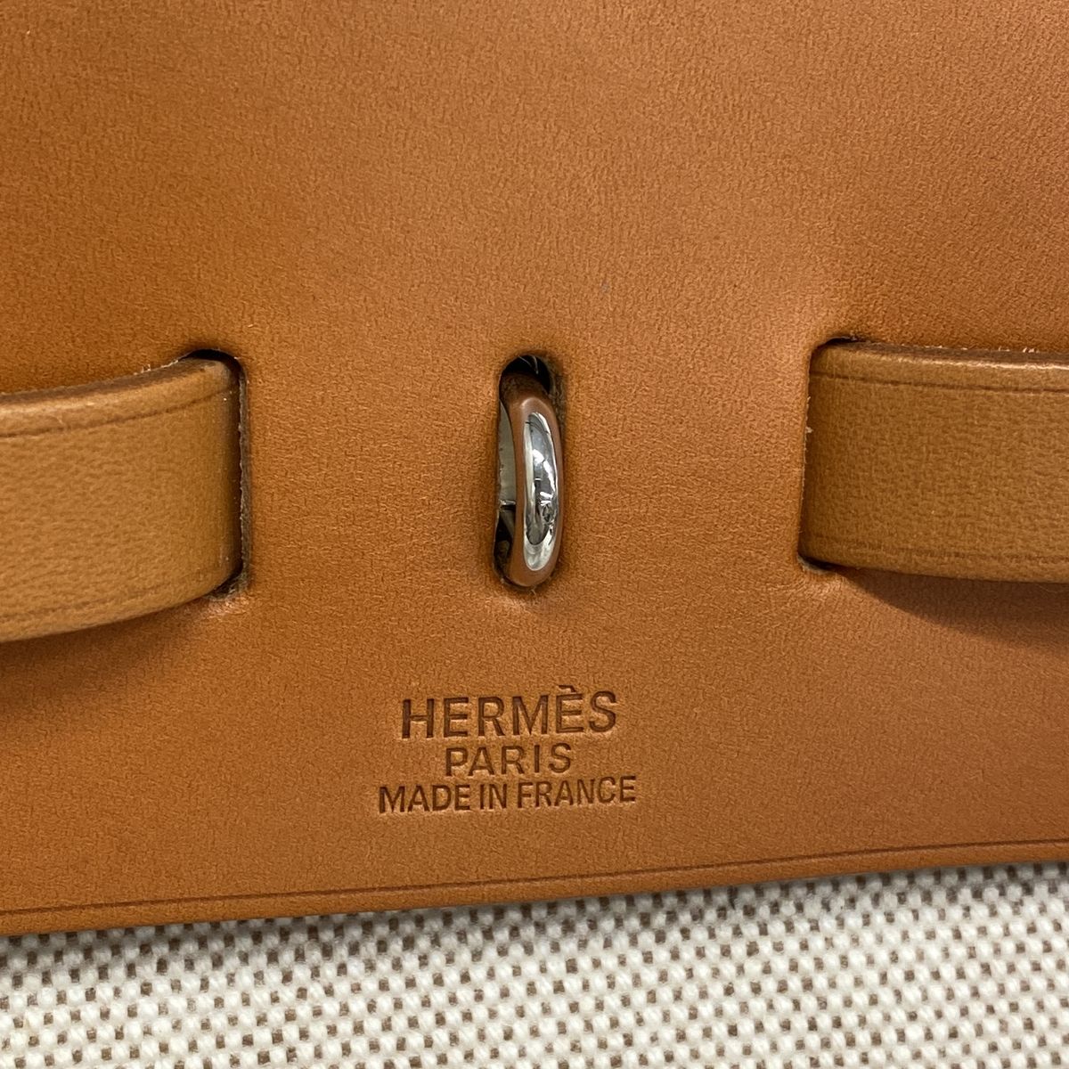 Hermes Handbag Herbag MM Toile H Natural Silver 2-Way Bag — view 5