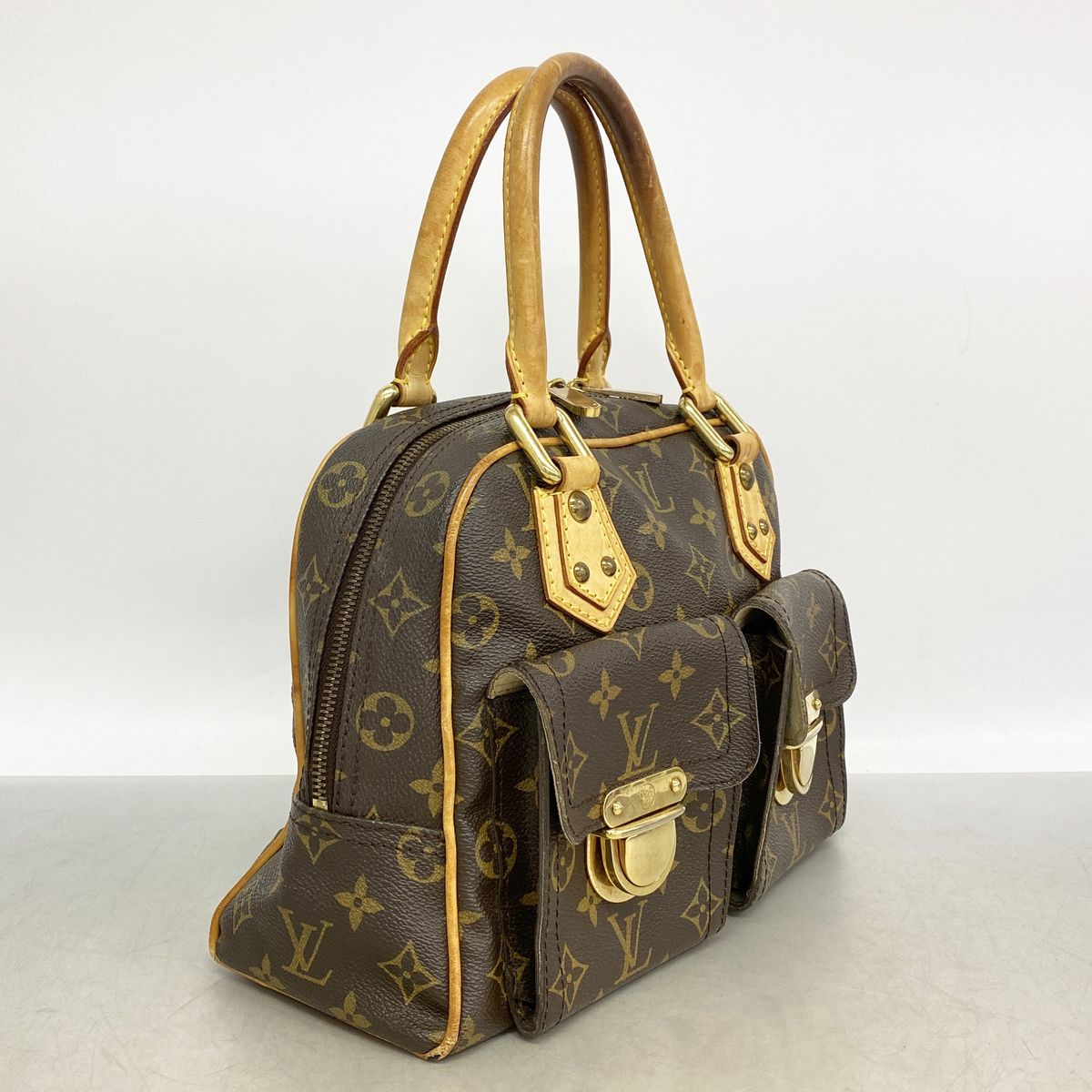 Louis Vuitton Handbag Monogram Manhattan PM Brown — view 2