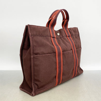 Hermes Tote Fourre Tout MM Canvas Brown Silver — view 2