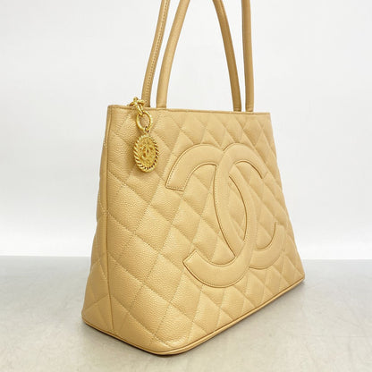 Chanel Tote Reissue Caviar Leather Beige Gold — view 2