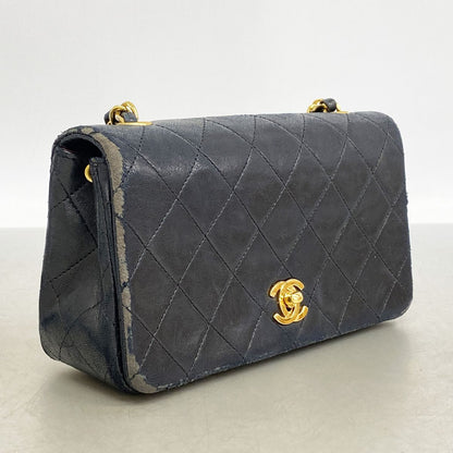Chanel Shoulder Bag Quilted Lambskin Black Gold — view 2