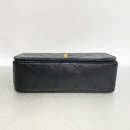 Chanel Shoulder Bag Quilted Lambskin Black Gold — view 3