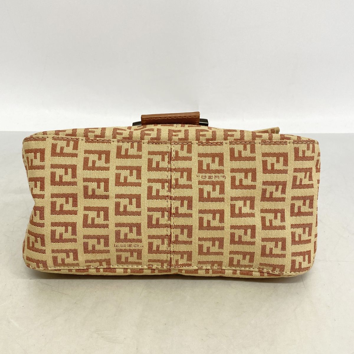 Fendi Handbag Zucchino Nylon Canvas Pink Beige Silver — view 3