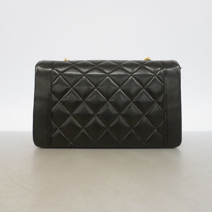 Chanel Shoulder Bag Diana Lambskin Black Gold — view 8