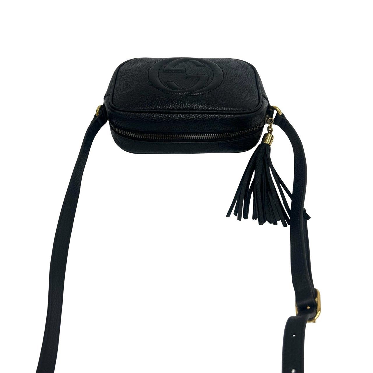 Gucci Soho Interlocking G Tassel Leather Mini Shoulder Bag Pochette Black — view 4