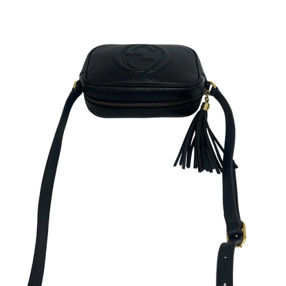 Gucci Soho Interlocking G Tassel Leather Mini Shoulder Bag Pochette Black — view 4