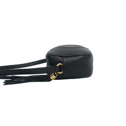 Gucci Soho Interlocking G Tassel Leather Mini Shoulder Bag Pochette Black — view 5