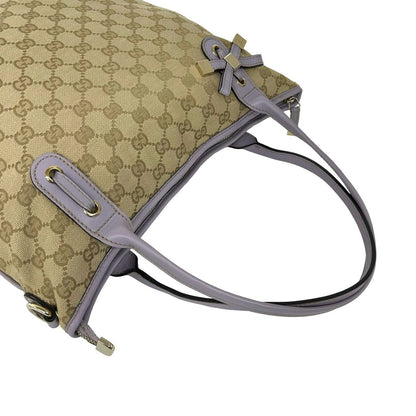 Gucci Princy GG Logo Pattern Canvas Leather 2-Way Shoulder Bag Tote Brown — view 4