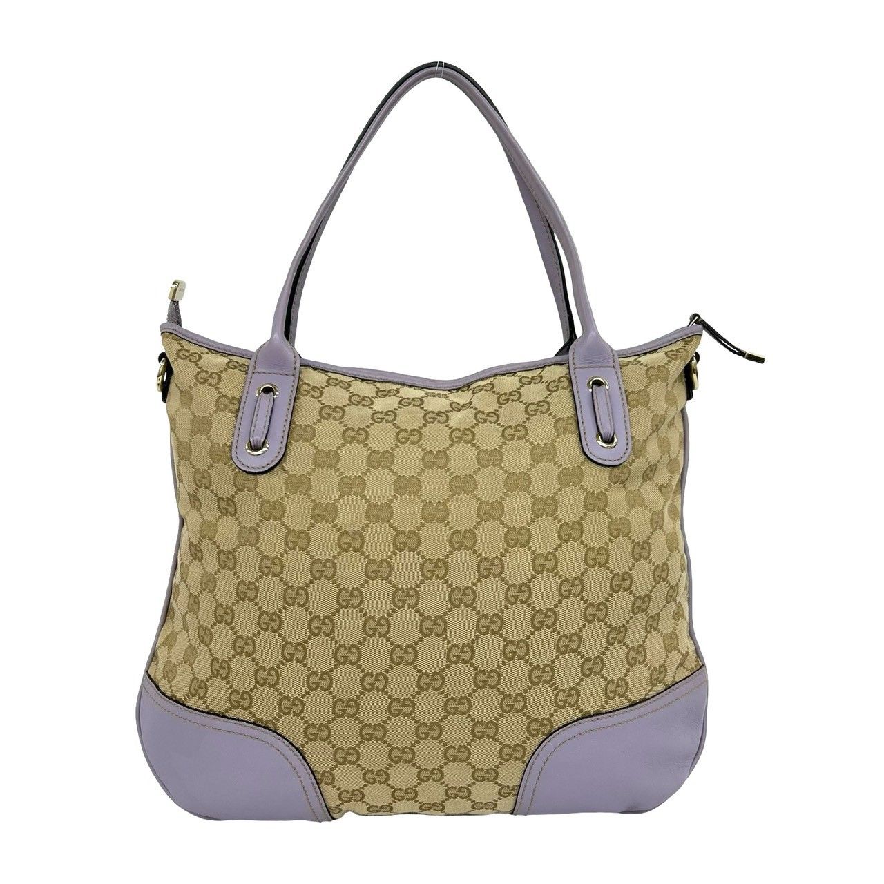 Gucci Princy GG Logo Pattern Canvas Leather 2-Way Shoulder Bag Tote Brown — view 3
