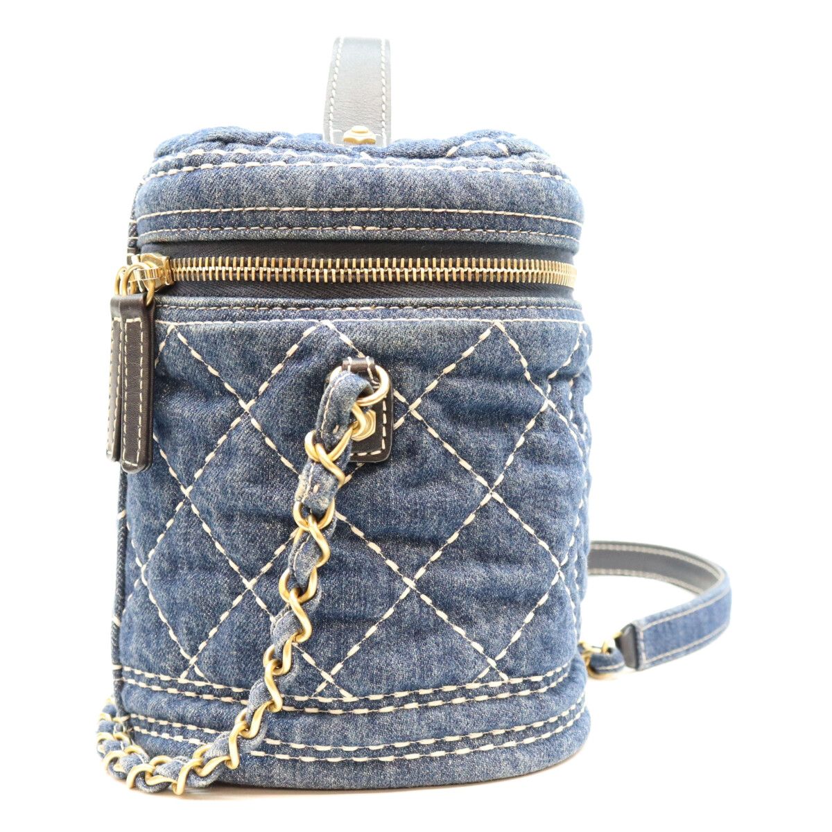 Chanel Blue Denim Wild Stitch Handle Vanity Shoulder Bag — view 4