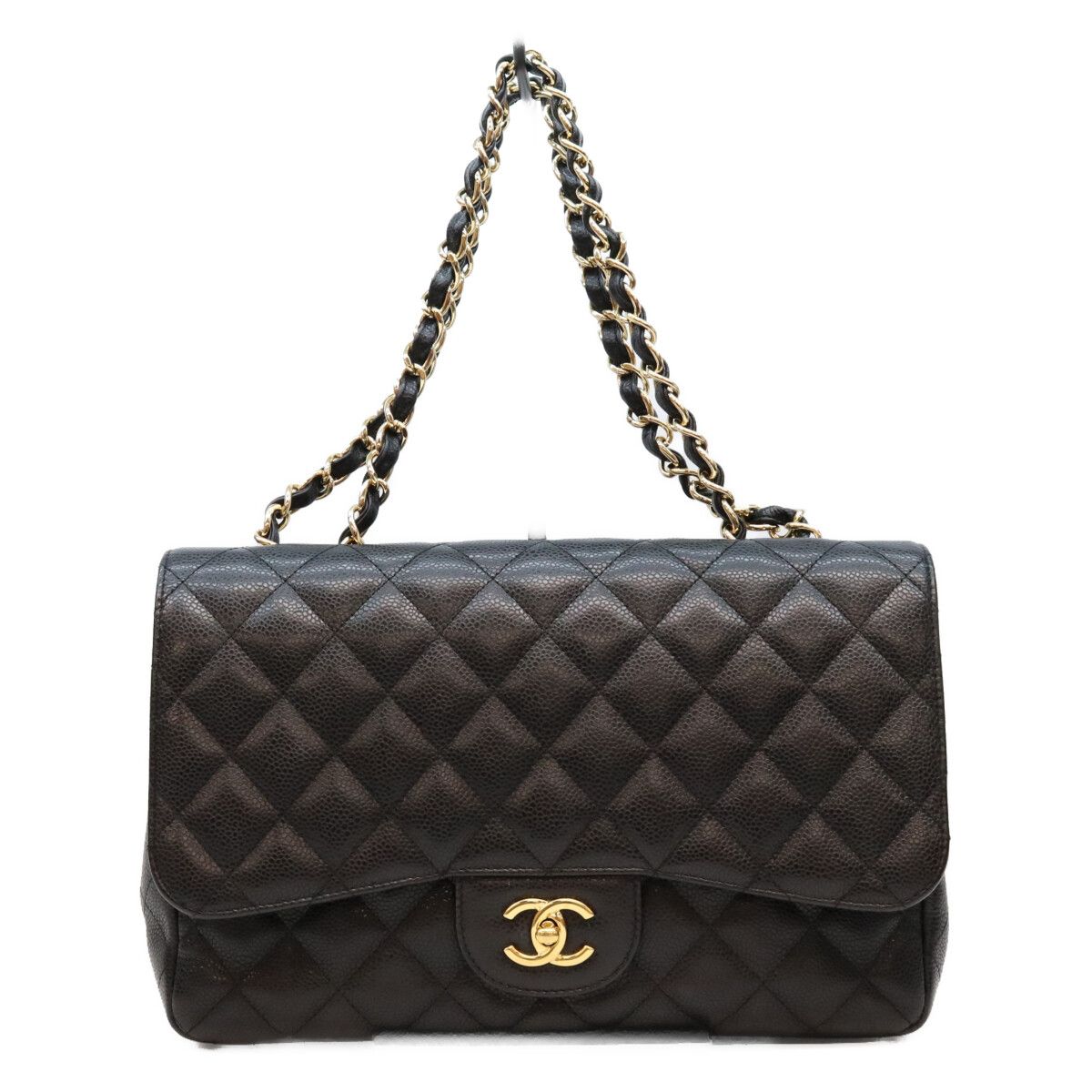 Chanel Black Caviar Single Maxi Quilted 30 Shoulder Bag
