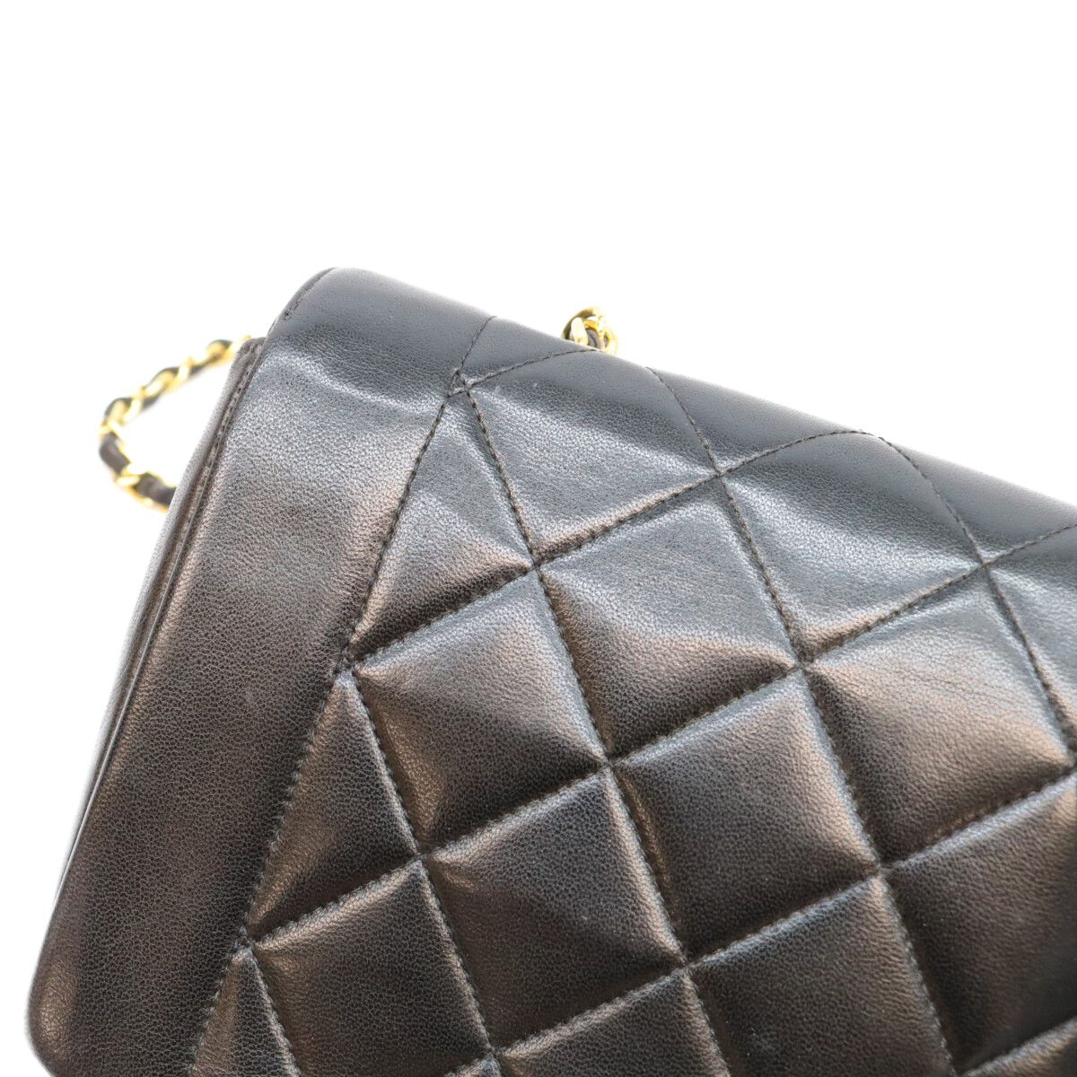 Chanel Black Quilted Lambskin Gold Shoulder Bag — view 8