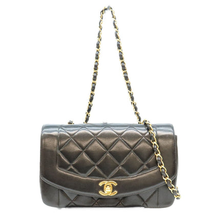 Chanel Black Quilted Lambskin Gold Shoulder Bag