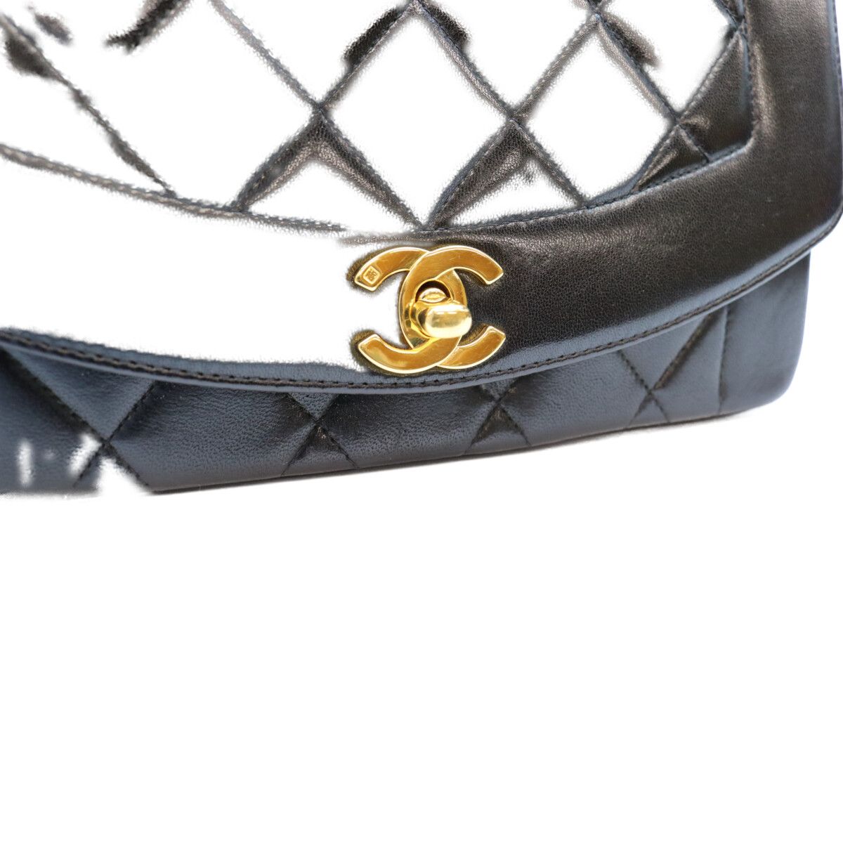 Chanel Black Quilted Lambskin Gold Shoulder Bag — view 7