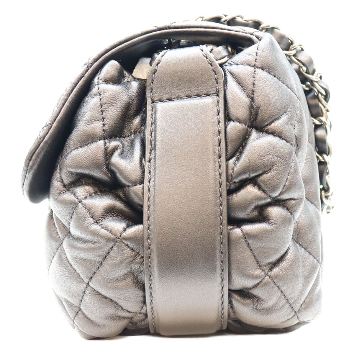Chanel Black Lambskin Silver Quilted S Flap Shoulder Bag — view 2