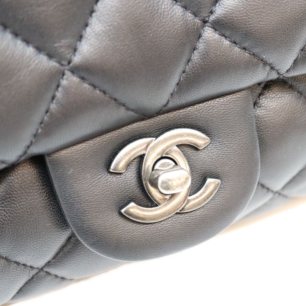 Chanel Black Lambskin Silver Quilted S Flap Shoulder Bag — view 6