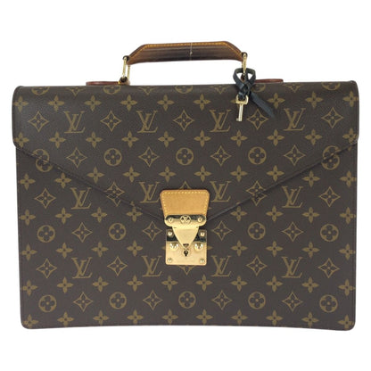 Louis Vuitton Monogram Serviette Conseil Brown Gold Leather Business Bag