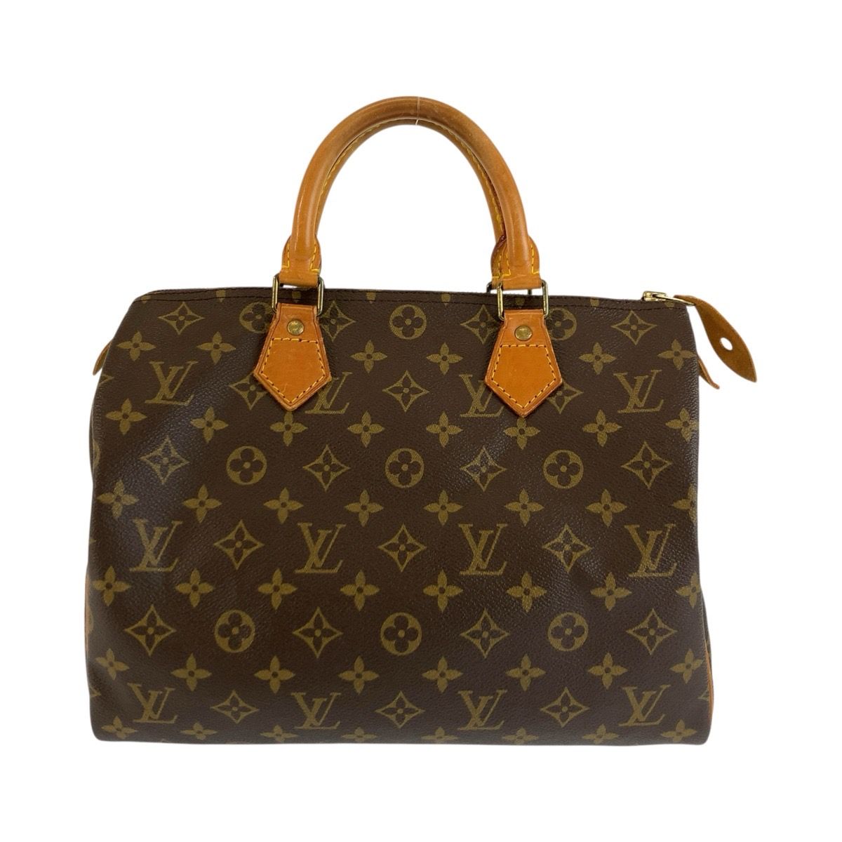 Louis Vuitton Monogram Speedy 30 Brown Leather Handbag Mini