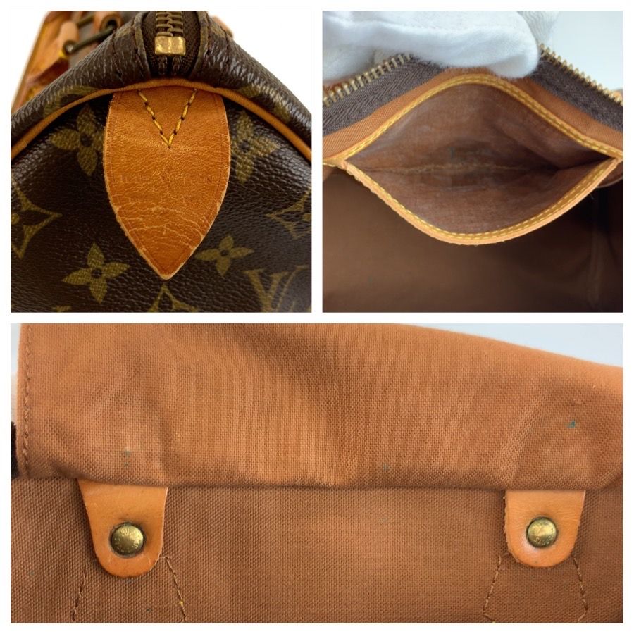 Louis Vuitton Monogram Speedy 30 Brown Leather Handbag Mini — view 6