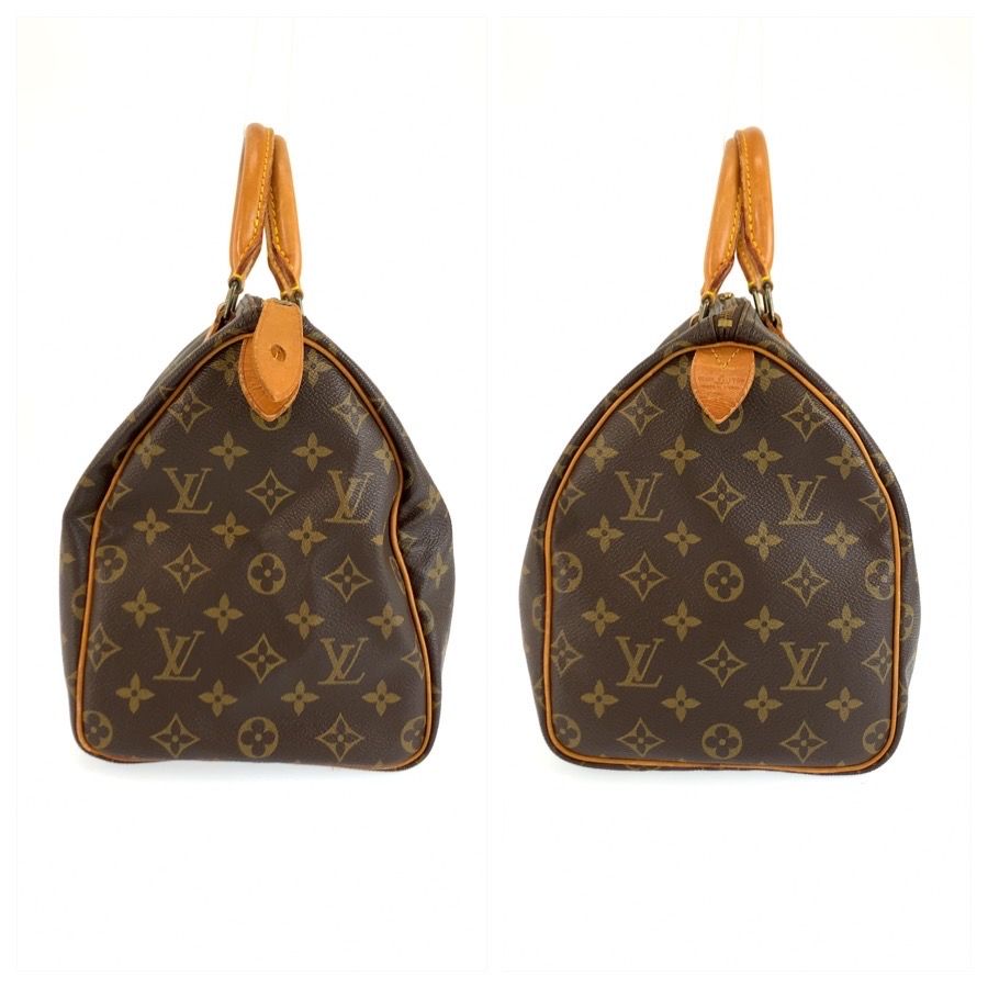 Louis Vuitton Monogram Speedy 30 Brown Leather Handbag Mini — view 8