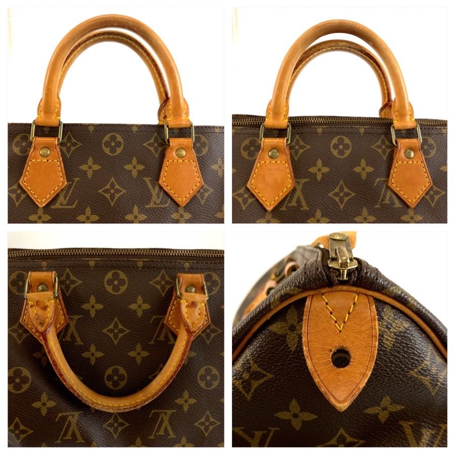 Louis Vuitton Monogram Speedy 30 Brown Leather Handbag Mini — view 5