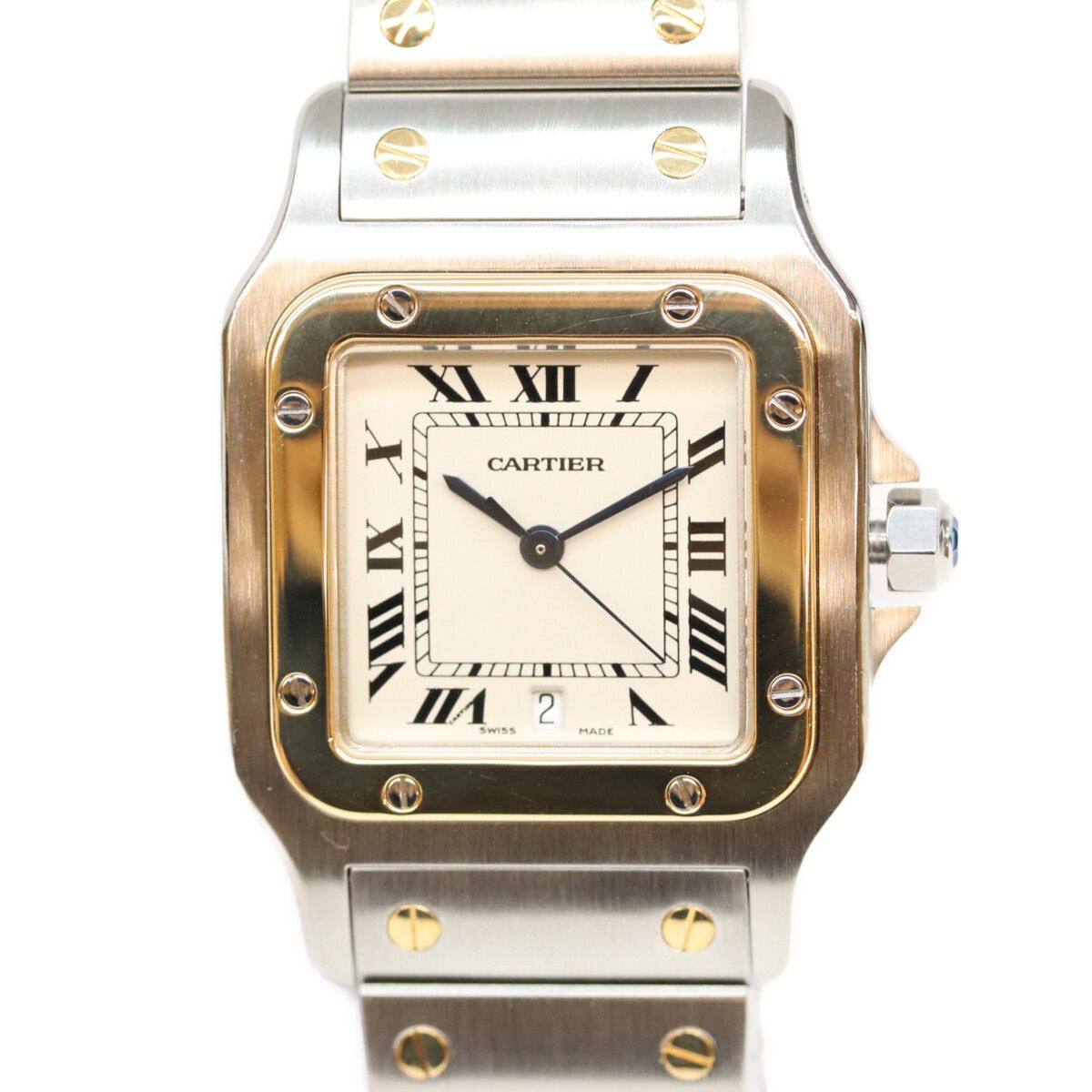 Cartier Santos Galbee LM Ivory Dial Date SS Watch