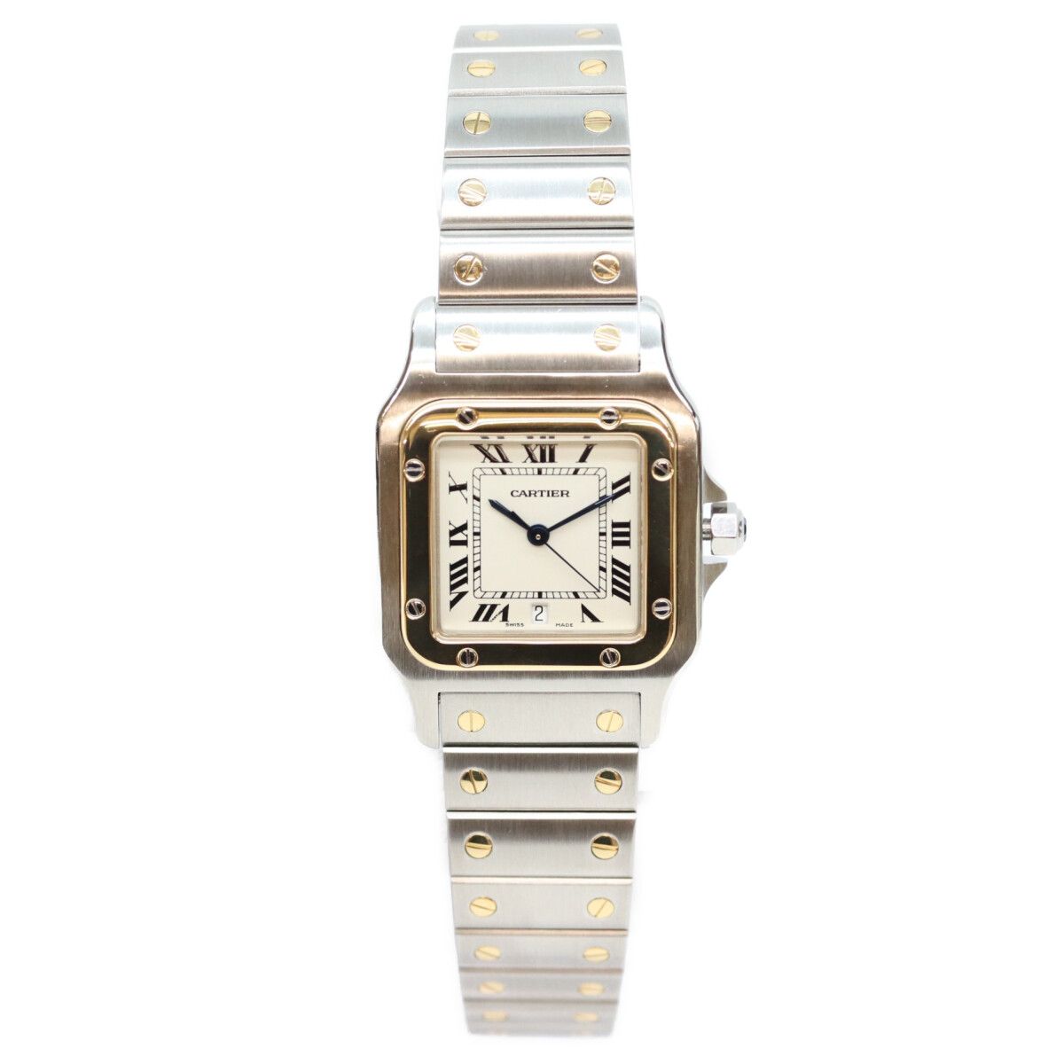 Cartier Santos Galbee LM Ivory Dial Date SS Watch — view 2