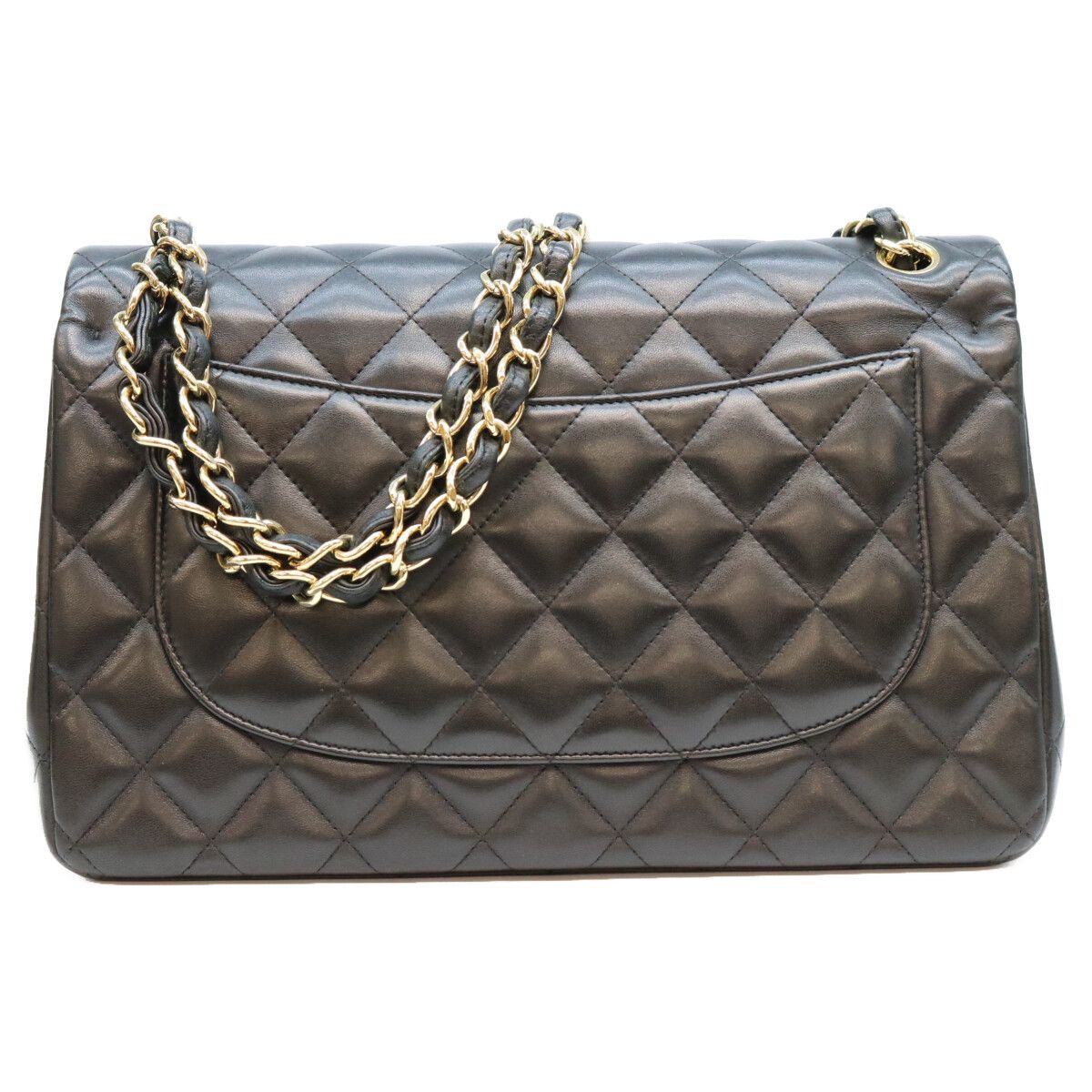 Chanel Black Lambskin Double Flap Maxi Quilted 30 Shoulder Bag — view 3