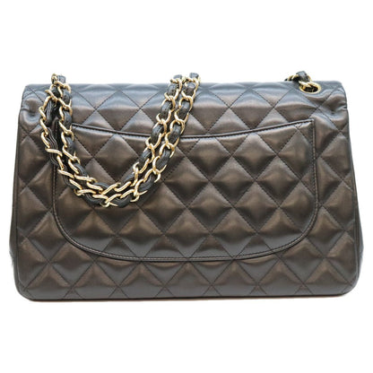 Chanel Black Lambskin Double Flap Maxi Quilted 30 Shoulder Bag — view 3