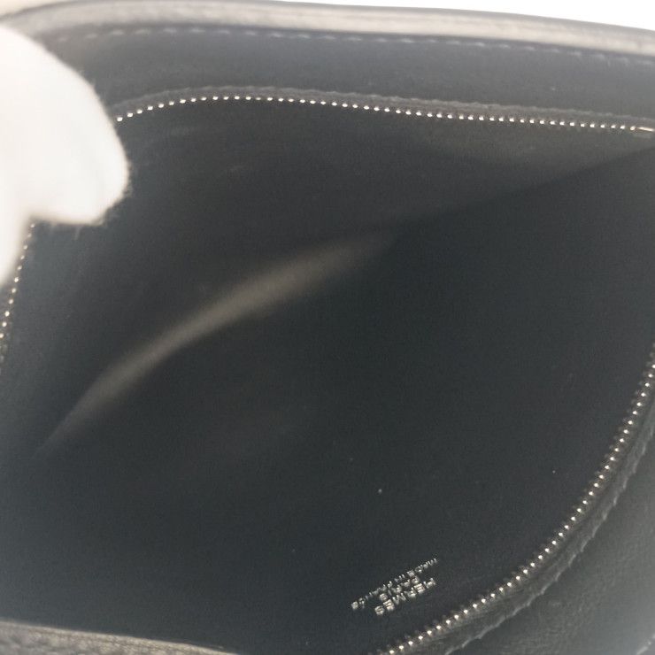 Hermes Shoulder Bag Pochien Plus Black Veau Swift Cross Silver — view 7