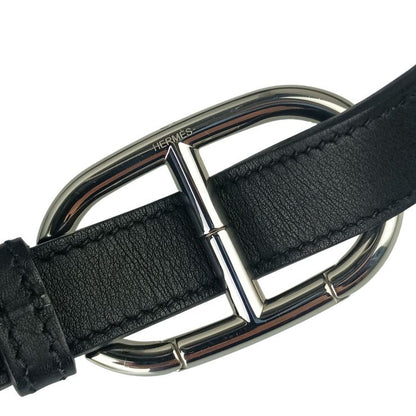 Hermes Shoulder Bag Pochien Plus Black Veau Swift Cross Silver — view 6