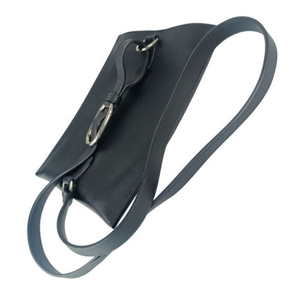 Hermes Shoulder Bag Pochien Plus Black Veau Swift Cross Silver — view 4