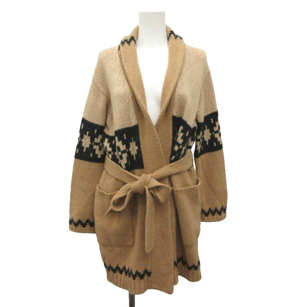 Max Mara Knit Cardigan Topper Shawl Color Long Sleeve Ortega Pattern Ribbon