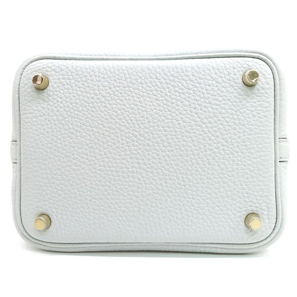 Hermes Picotin Lock PM 18 Light Blue Taurillon Clemence GD Handbag Bag — view 5
