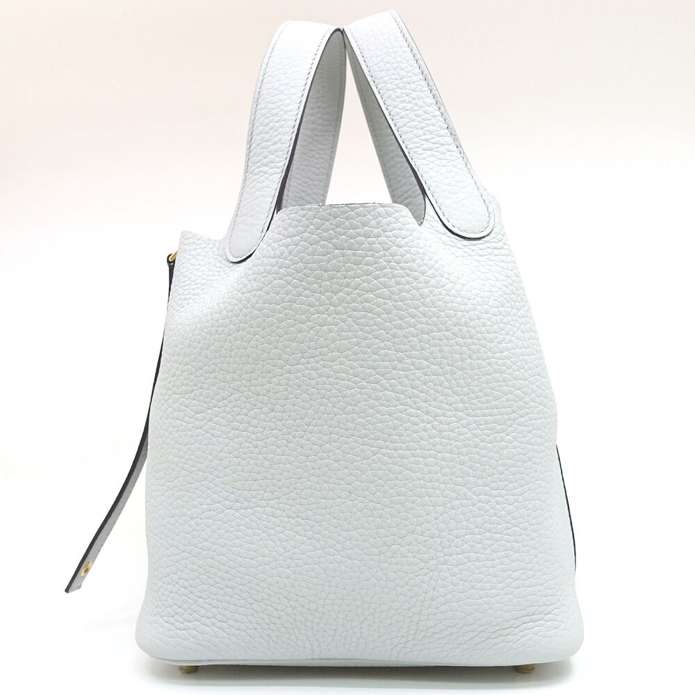 Hermes Picotin Lock PM 18 Light Blue Taurillon Clemence GD Handbag Bag — view 2