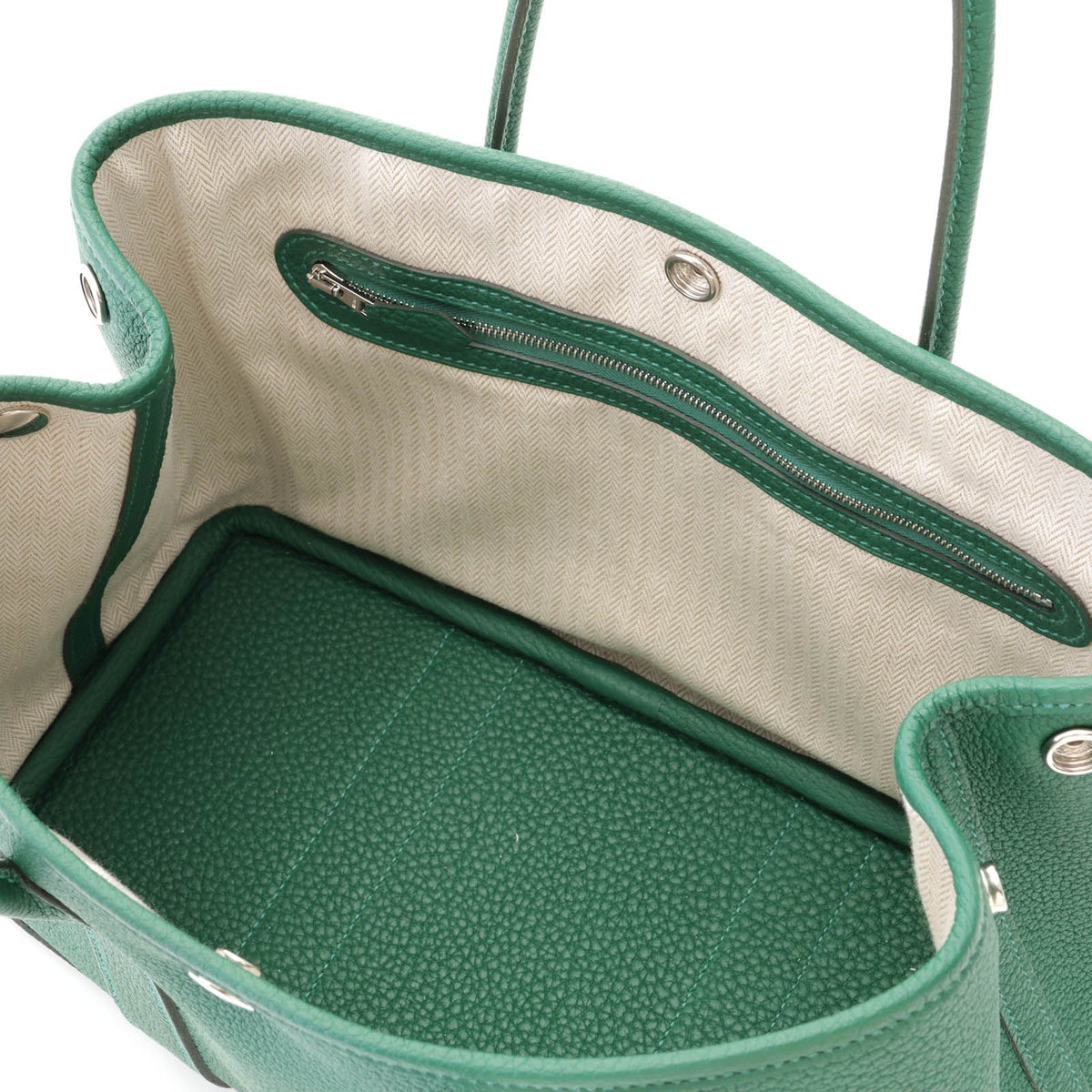 Hermes Garden Party TPM Vert Moyane Silver Tote Negonda Green — view 6