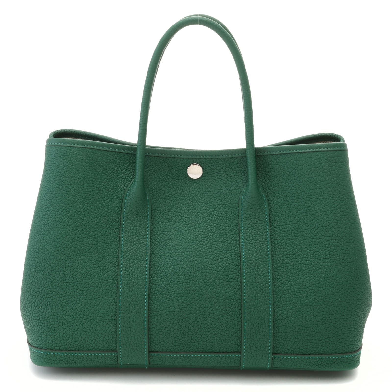 Hermes Garden Party TPM Vert Moyane Silver Tote Negonda Green