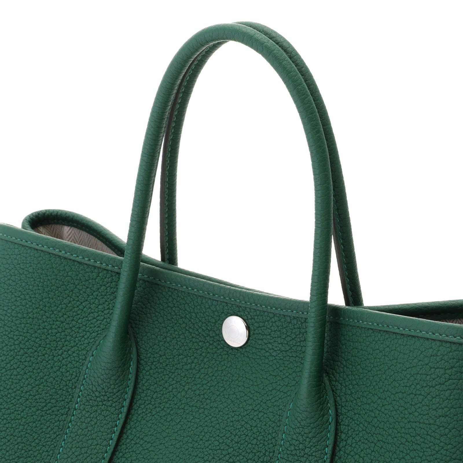 Hermes Garden Party TPM Vert Moyane Silver Tote Negonda Green — view 4