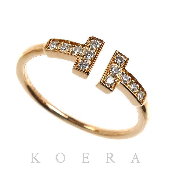 Tiffany & Co 18k Pink Gold T Wire Diamond Ring