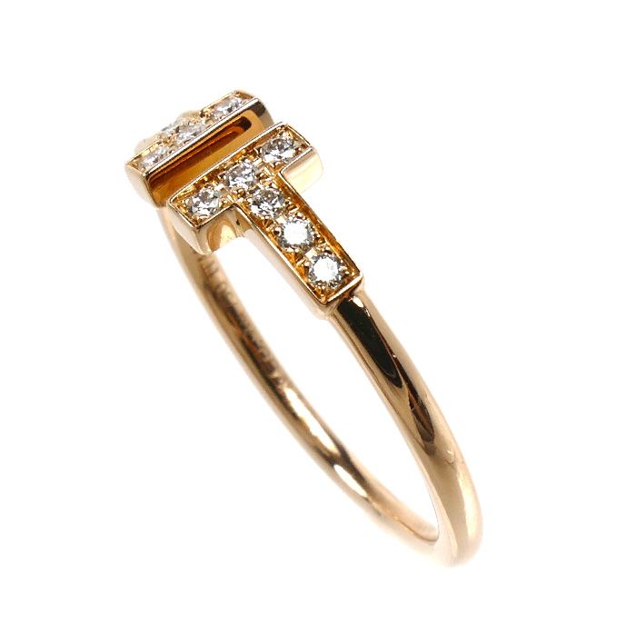 Tiffany & Co 18k Pink Gold T Wire Diamond Ring — view 2