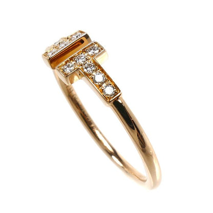 Tiffany & Co 18k Pink Gold T Wire Diamond Ring