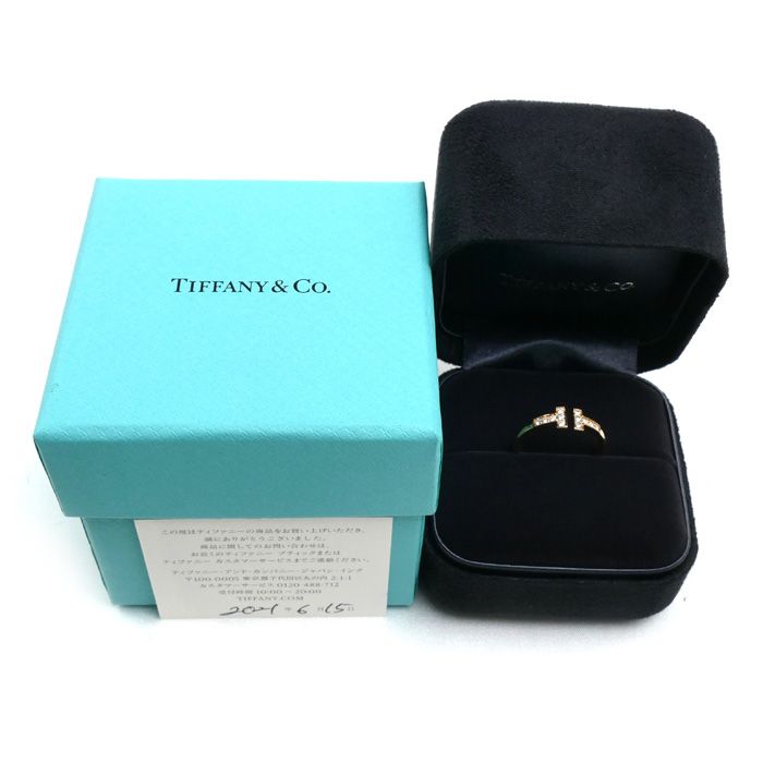 Tiffany & Co 18k Pink Gold T Wire Diamond Ring — view 8